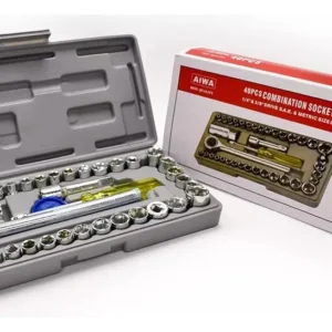 Juego De Rachet Y Copas, 40 Piezas Combinadas Para Garaje